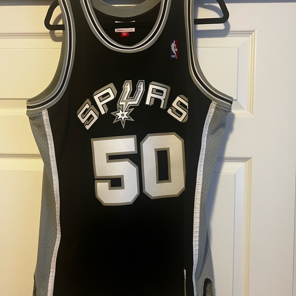 Mitchell & Ness Black and Gray Spurs Jersey